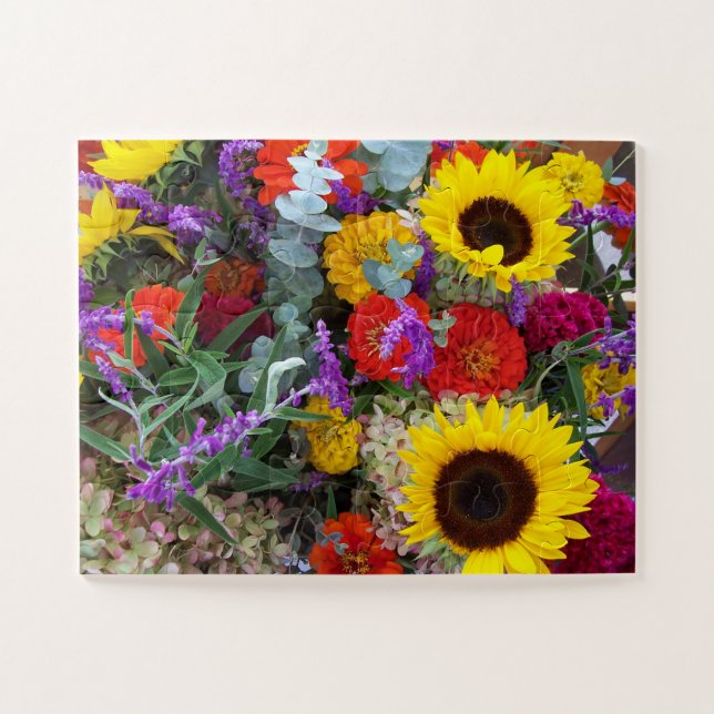 Summer Flowers Puzzle Gift for Grandma Easy (Horizontal)