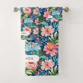 Summer Flowers Tropical Floral Pattern Leaves
