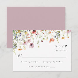 Summer Garden Floral Wedding RSVP Card