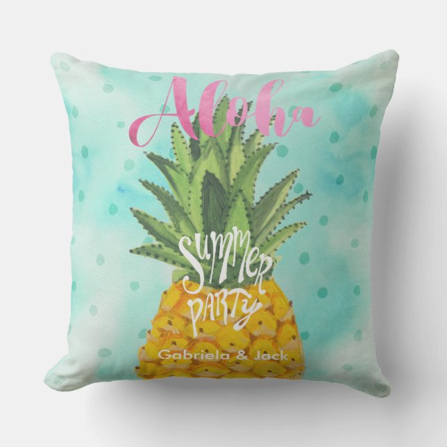 Summer Luau Fiesta Pineapple Outdoor | Almohada (Anverso)