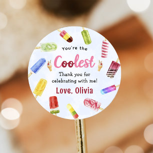 Summer Popsicle Ice Cream Birthday Pegatina