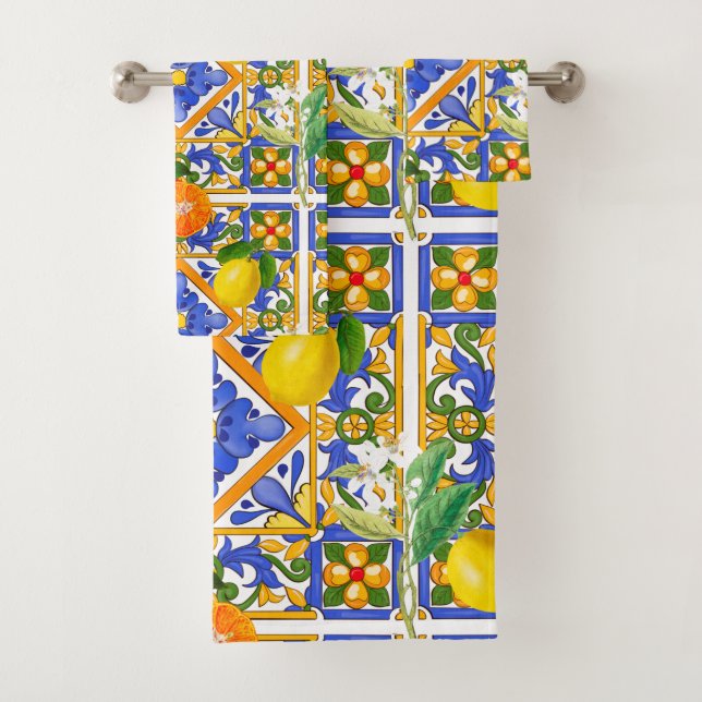 Summer ,Sicilian tiles ,citrus,oranges,majolica    (In situ)