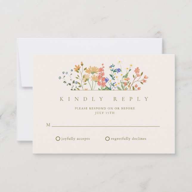 Summer Wildflower Boho Wedding RSVP (Anverso)