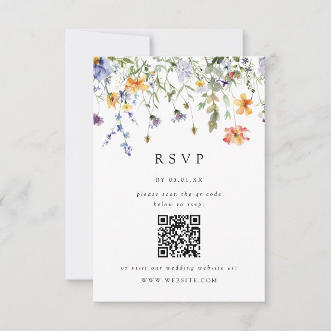 Summer Wildflower Garden Wedding RSVP Card (Anverso)