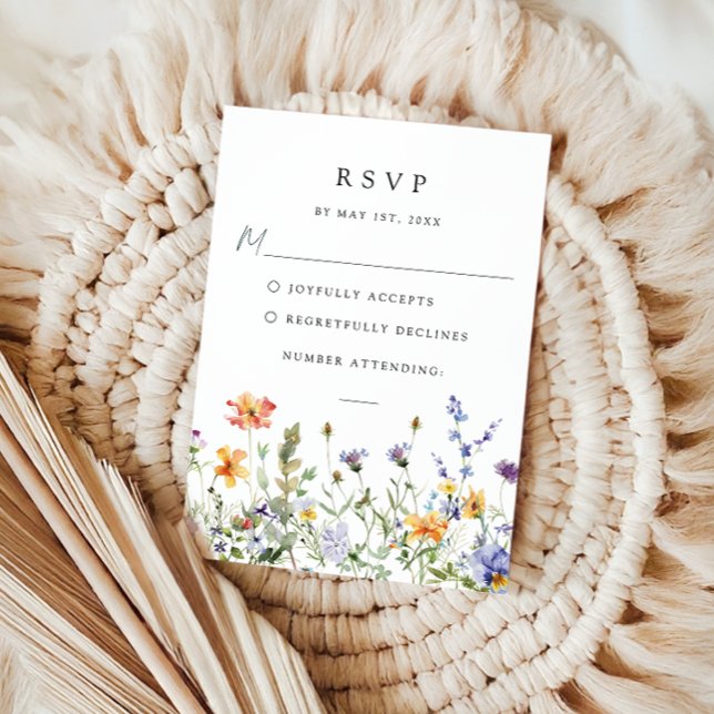 Summer Wildflower Garden Wedding RSVP Card (Subido por el creador)