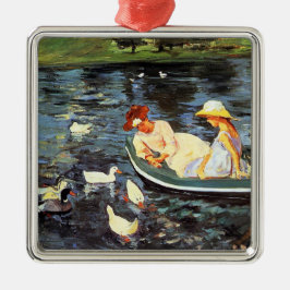 Summertime (por Mary Cassatt) Ornamento cerámico