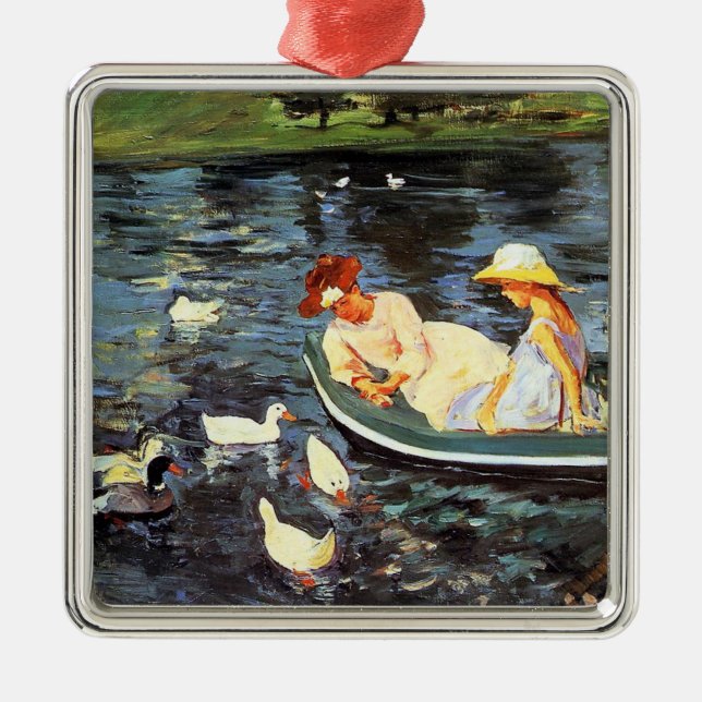 Summertime (por Mary Cassatt) Ornamento cerámico (Frente)