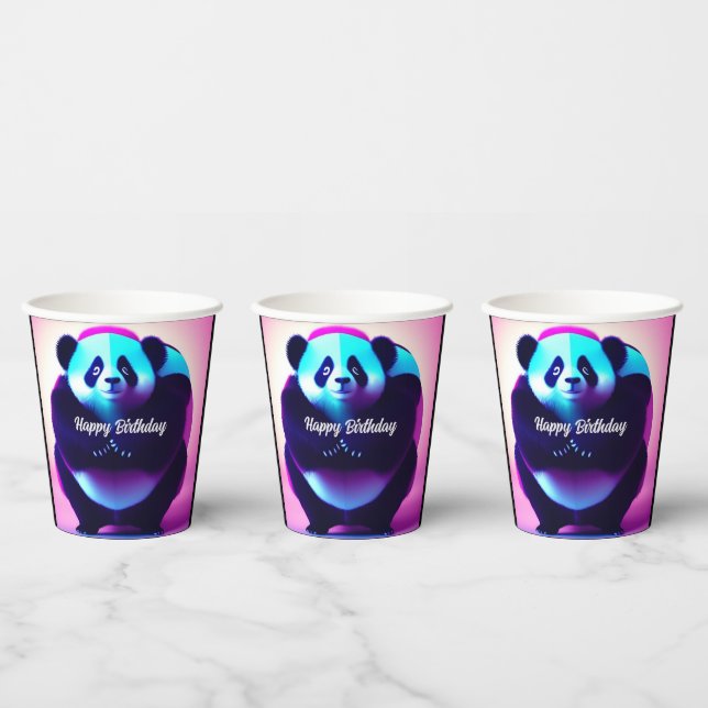 Sumo Panda El Gnasher de Bambú, Vasos de Papel (Multi)