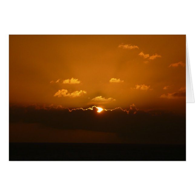 Sun Behind Clouds I Naranja Sunset Photo (Anverso (Horizontal))