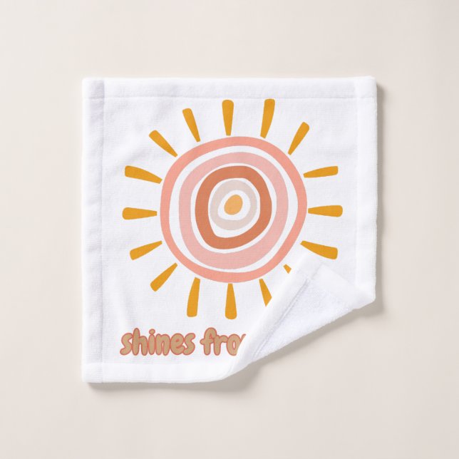 Sun Boho Art: "Shine from within" quote for self-e (Toallita)