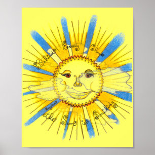 Sun en nubes - 8" x 10" impresión