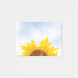 Sun encima de notas de post-it del girasol