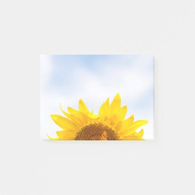 Sun encima de notas de post-it del girasol (Anverso)