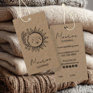 Sun Flower Boho Line Art KRAFT ETIQUETAS DE HANG S