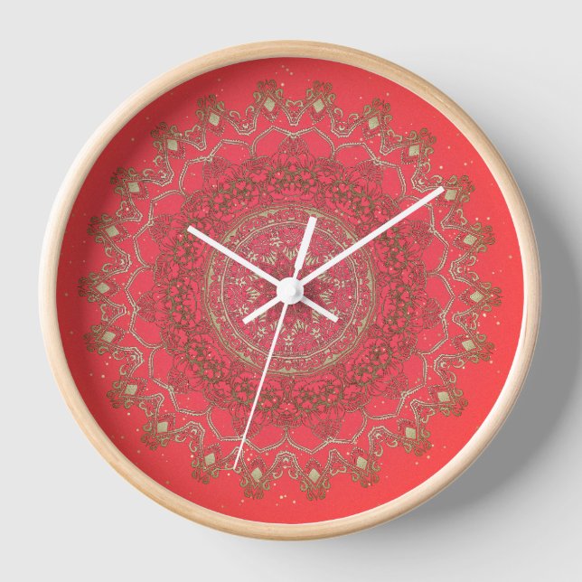 Sun Mandala - Reloj de pared (Anverso)