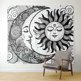Sun Moon y Stars Tapiz Celestial Pintable