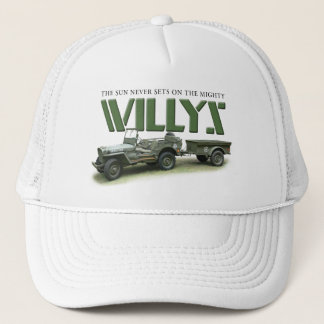 Sun nunca fija en el gorra de Willys