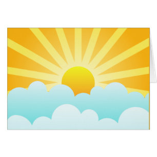 Sun que sube sobre las nubes