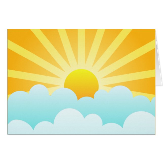 Sun que sube sobre las nubes (Anverso (Horizontal))