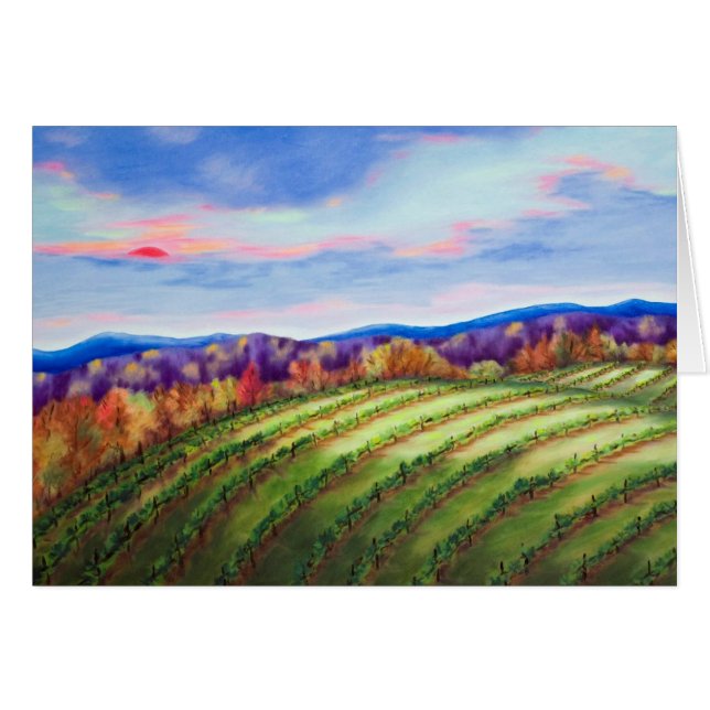 Sun rojo sobre el viñedo (Anverso (Horizontal))