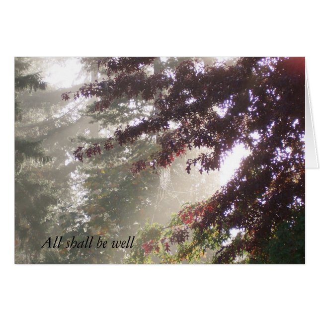 Sun, telaraña, y tarjeta del árbol de ciruelo (Anverso (Horizontal))