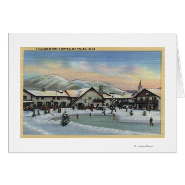 Sun Valley, ID - Challenger Inn en invierno (Anverso (Horizontal))