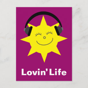 Sun y auriculares Tarjeta postal Lovin' Life
