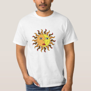 Sun y camiseta abstracta de la luna
