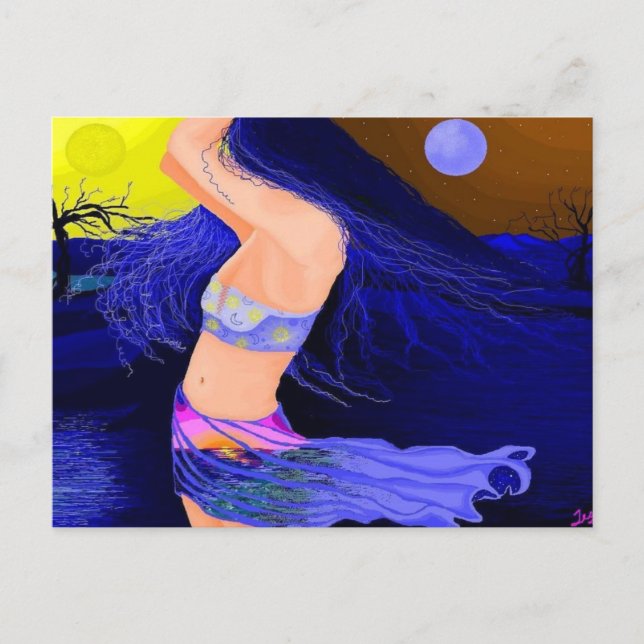 Sun y diosa de la luna 5,6"" postal del paisaje (Anverso)