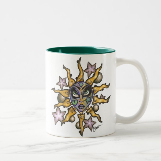 Sun y taza de la turquesa del chica de la luna (Derecha)