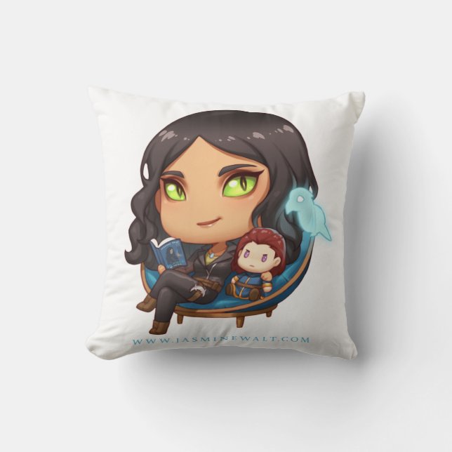 Sunaya que lee el Cojín decorativo de Chibi (Anverso)