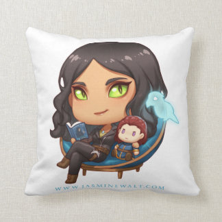 Sunaya que lee el Cojín decorativo de Chibi