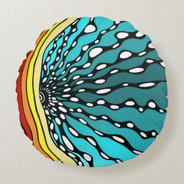 Sunburst almohada arco iris decoración de casa art (Anverso)