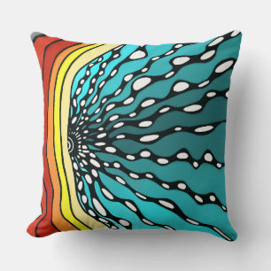 Sunburst almohada arco iris decoración de casa art