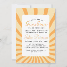 Sunburst Little Ray Of Sunshine Baby Shower