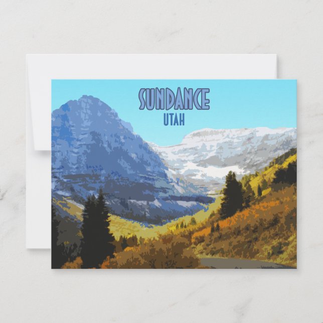 Sundance Utah Mountains Vintage Flat Card (Anverso)