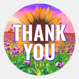 Sunflower acuarela - Floral Gracias Pegatina