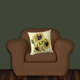 Sunflower acuarela por almohadas MCFUL - Reversibl