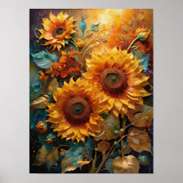 Sunflower Bloom - poster de arte digital de flores
