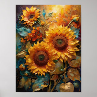 Sunflower Bloom - poster de arte digital de flores