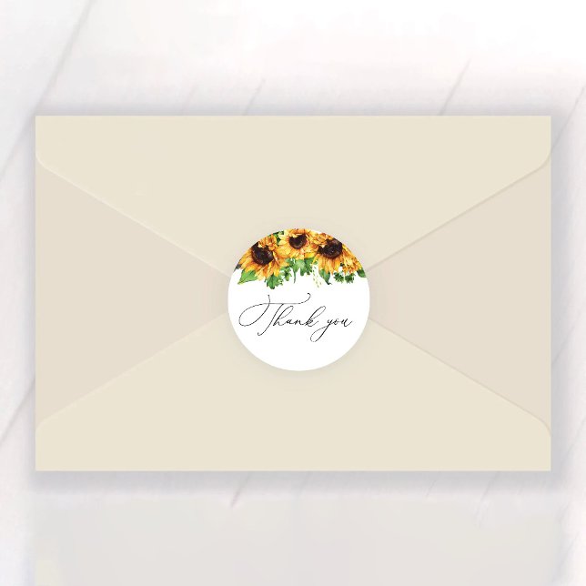 Sunflower Bridal Shower Classic Round Pegatina (Subido por el creador)