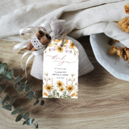 Sunflower Bridal Shower Gracias etiqueta de regalo
