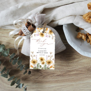 Sunflower Bridal Shower Gracias etiqueta de regalo