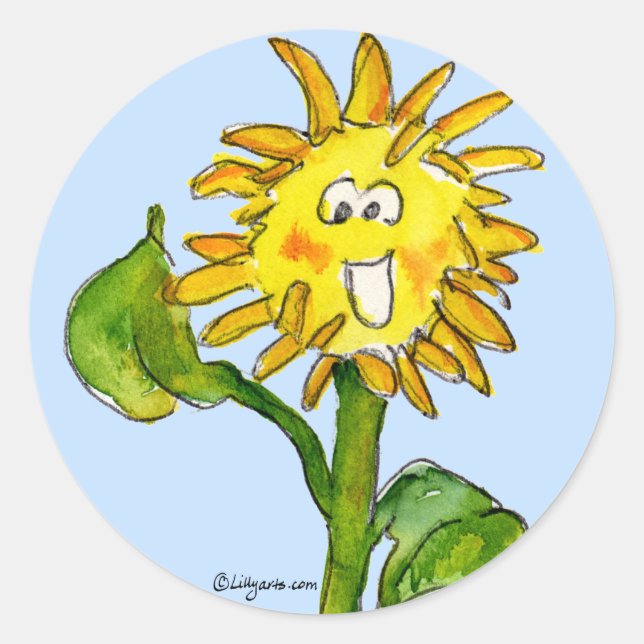 Sunflower Clipart Pegatina 4 (Anverso)