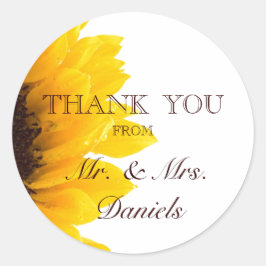 Sunflower Gracias A Boda Favor Pegatina