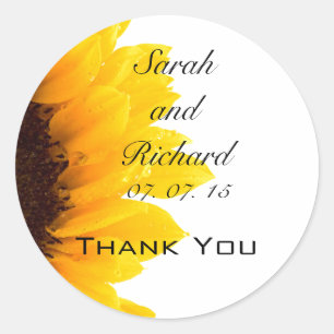 Sunflower Gracias A Los Pegatinas De Boda Favor