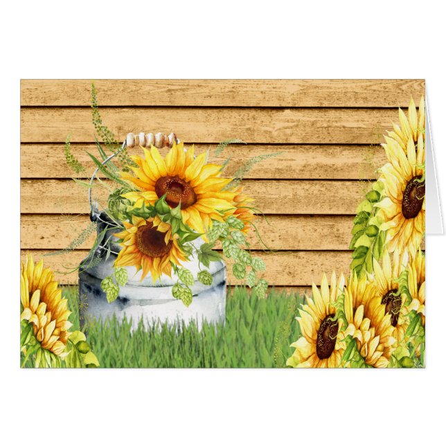 Sunflower Gracias, Thinking of You o Blank Note (Anverso (Horizontal))