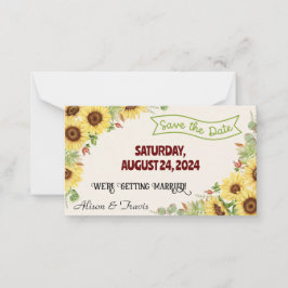 SUNFLOWER GUARDAR LA TARJETA DE NOTA DEL BODA DE F