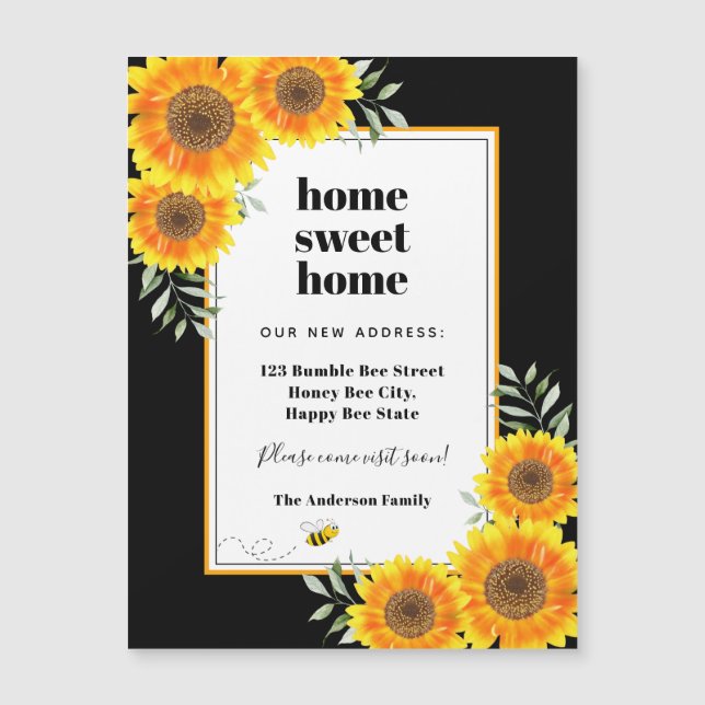 Sunflower hogar dulce hogar negro (Anverso)