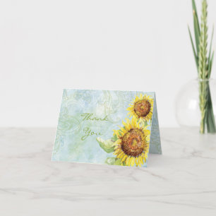 Sunflower 'n Swirls, Boda Gracias Cartas De Nota